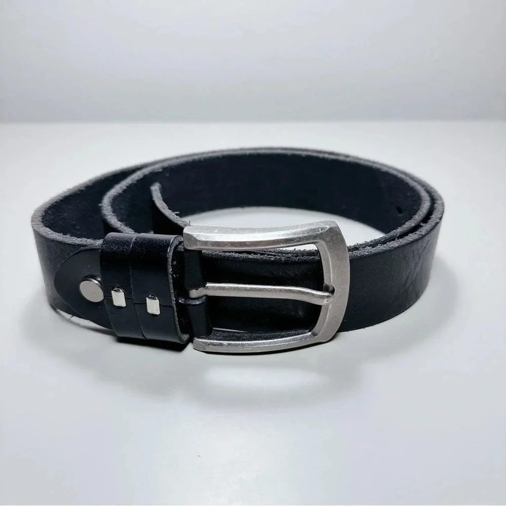 Belter Belt Basic Buckle Black Leather Belt